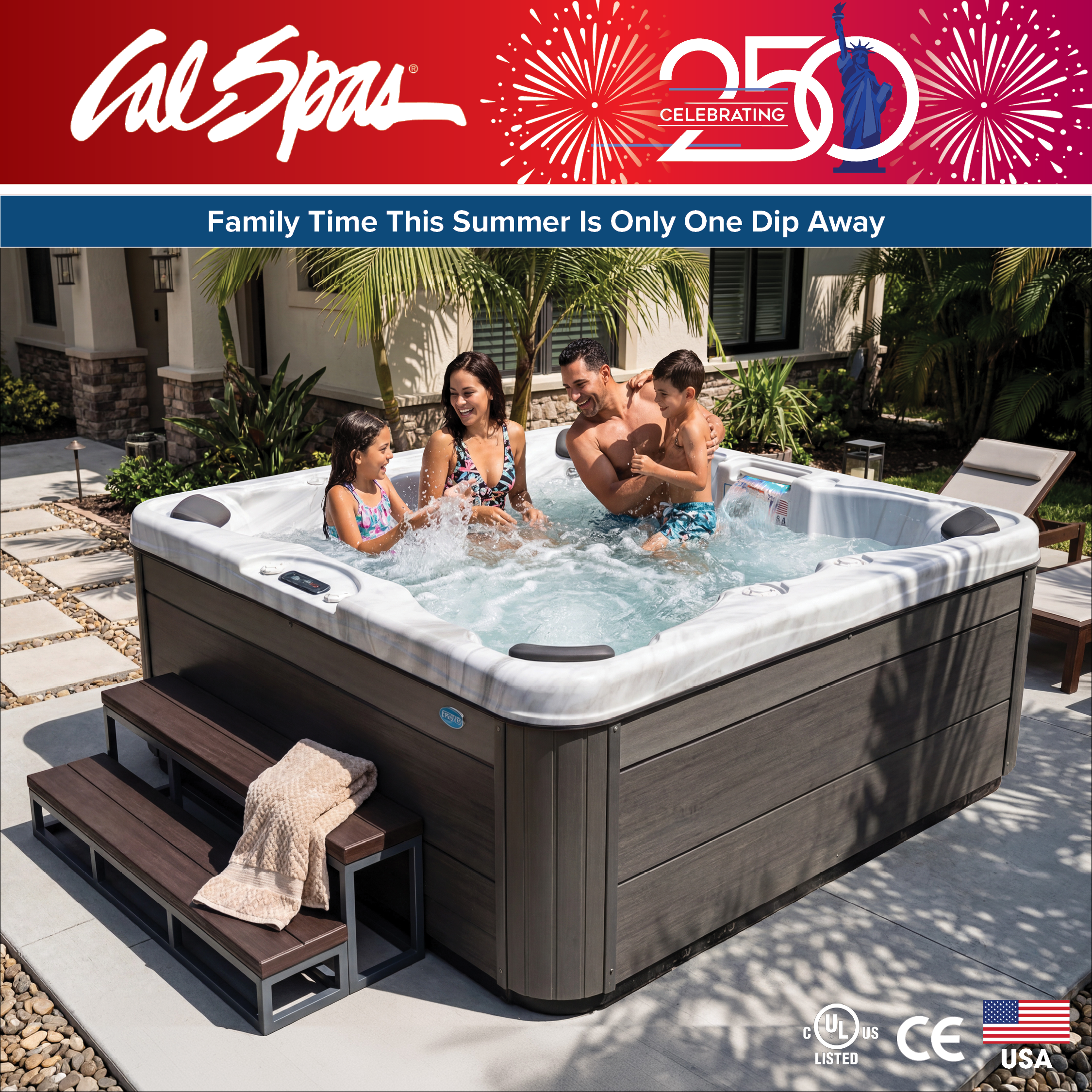 Calspas hot tub being used in a family setting - Bothell
